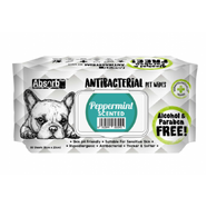 Absorb Plus Antibacterial Dog Wipes Peppermint 80 sheets 20 x 15cm